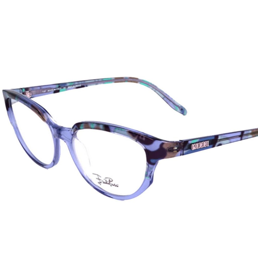 NEWT AUTH EMILIO PUCCI EP2657 51-16-130 904 BLUE CLEAR CAT EYE EYEGLASSES W BAG